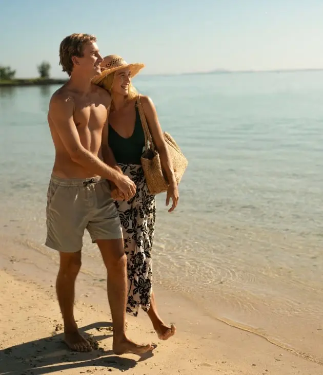 A couple enjoying a special island rush offer